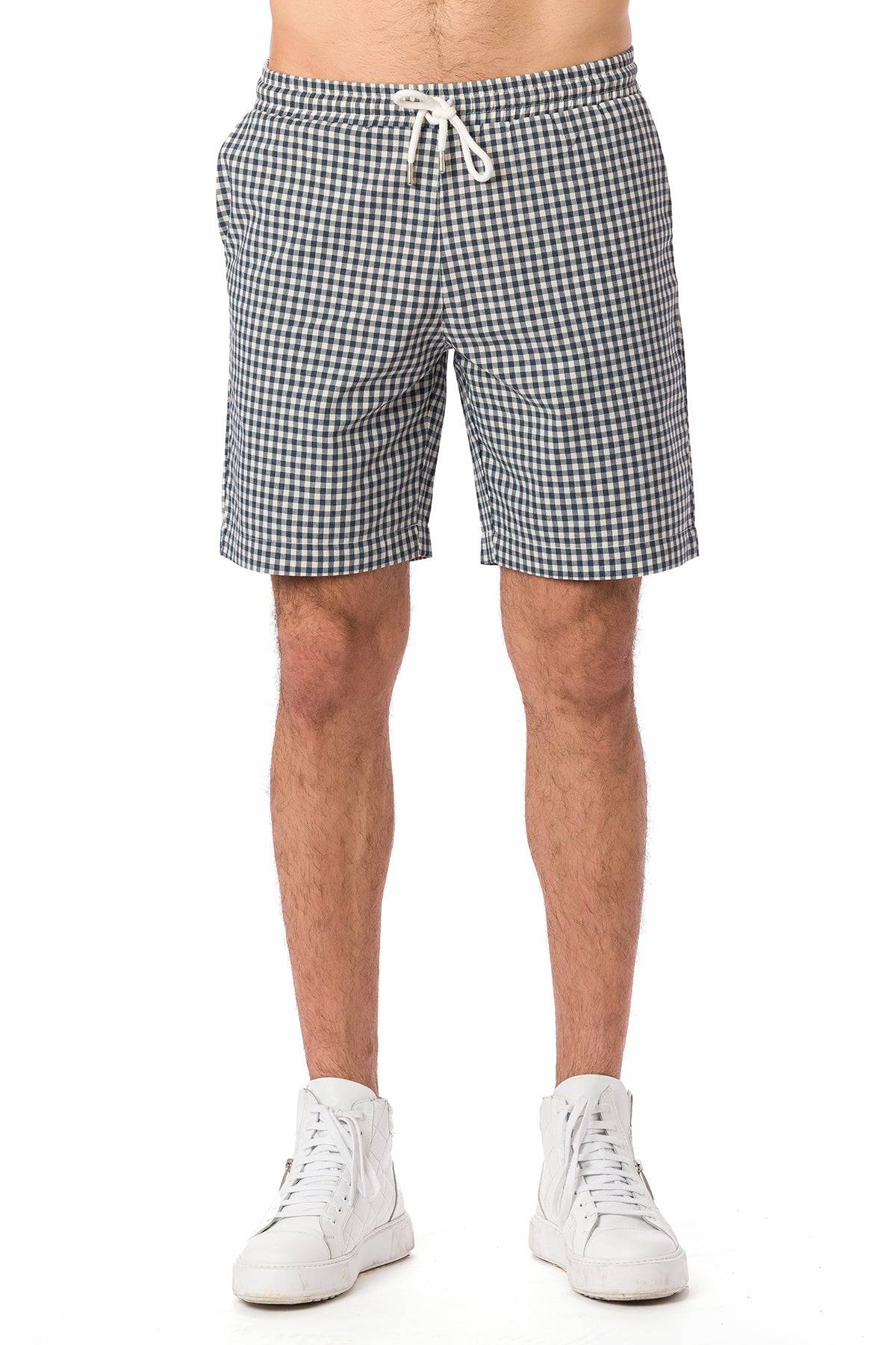 Suvi NYC Men's Checkered Pattern Shorts. Bermuda Casual Summer Cotton