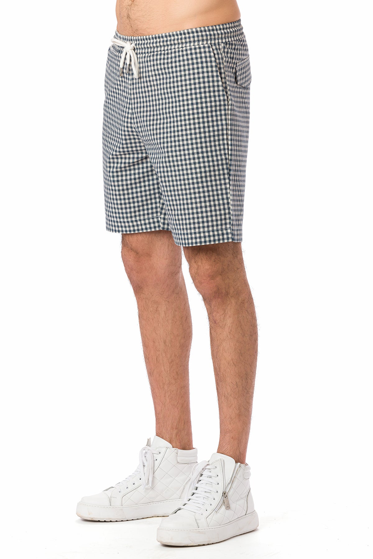 Suvi NYC Men's Checkered Pattern Shorts. Bermuda Casual Summer Cotton