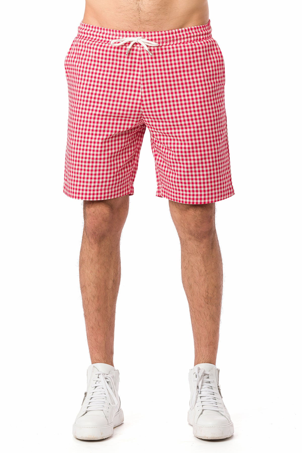 Suvi NYC Men's Checkered Pattern Shorts. Bermuda Casual Summer Cotton