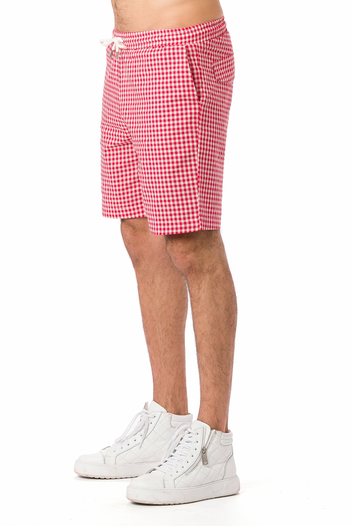 Suvi NYC Men's Checkered Pattern Shorts. Bermuda Casual Summer Cotton