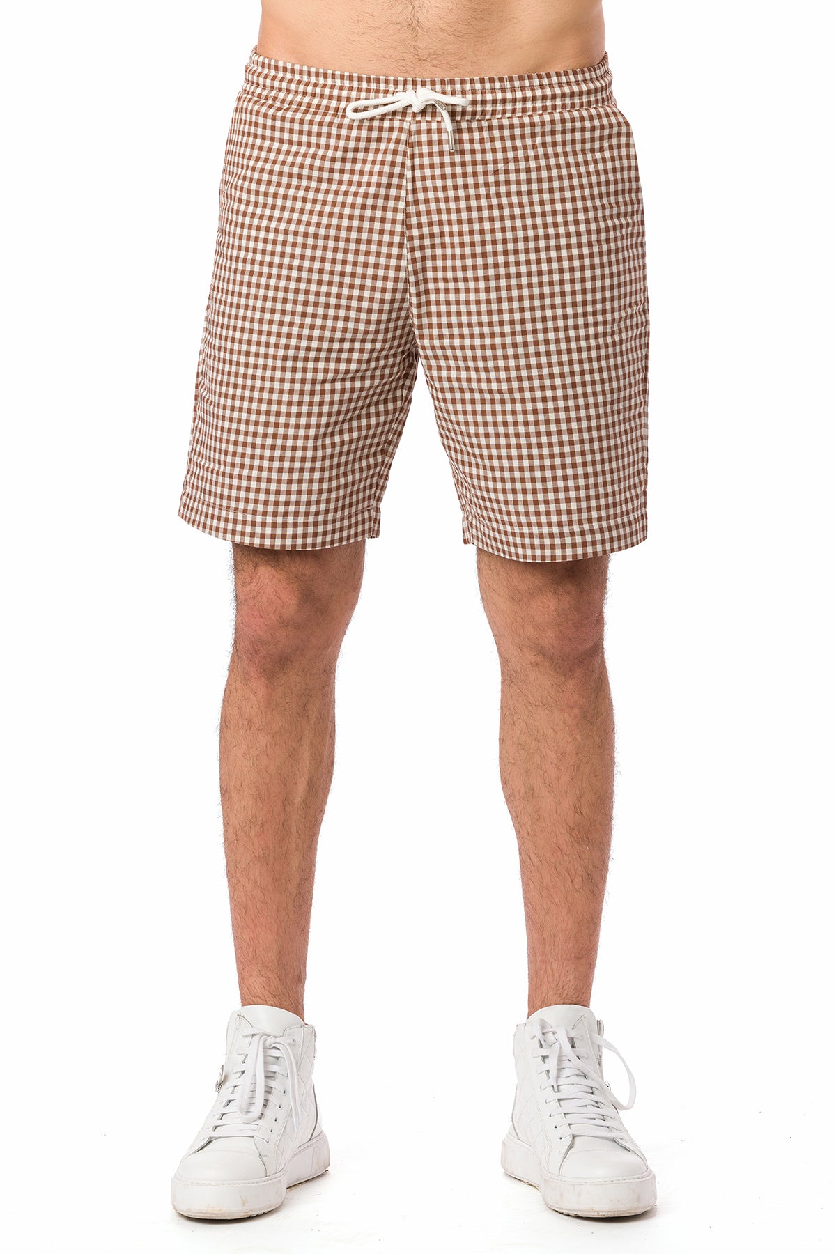Suvi NYC Men's Checkered Pattern Shorts. Bermuda Casual Summer Cotton