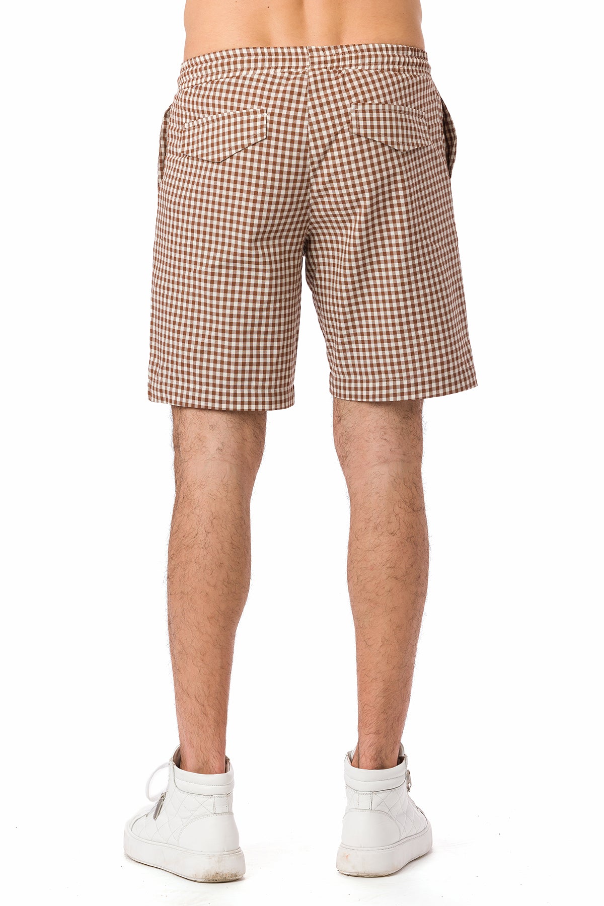 Suvi NYC Men's Checkered Pattern Shorts. Bermuda Casual Summer Cotton