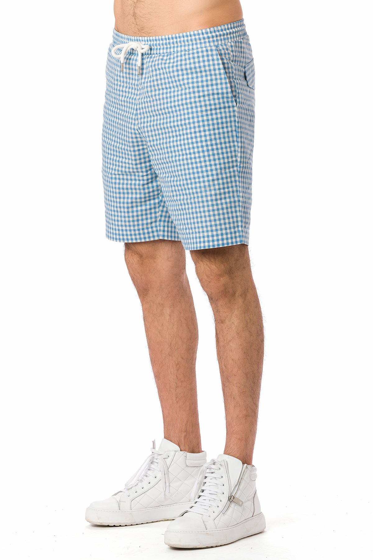 Suvi NYC Men's Checkered Pattern Shorts. Bermuda Casual Summer Cotton