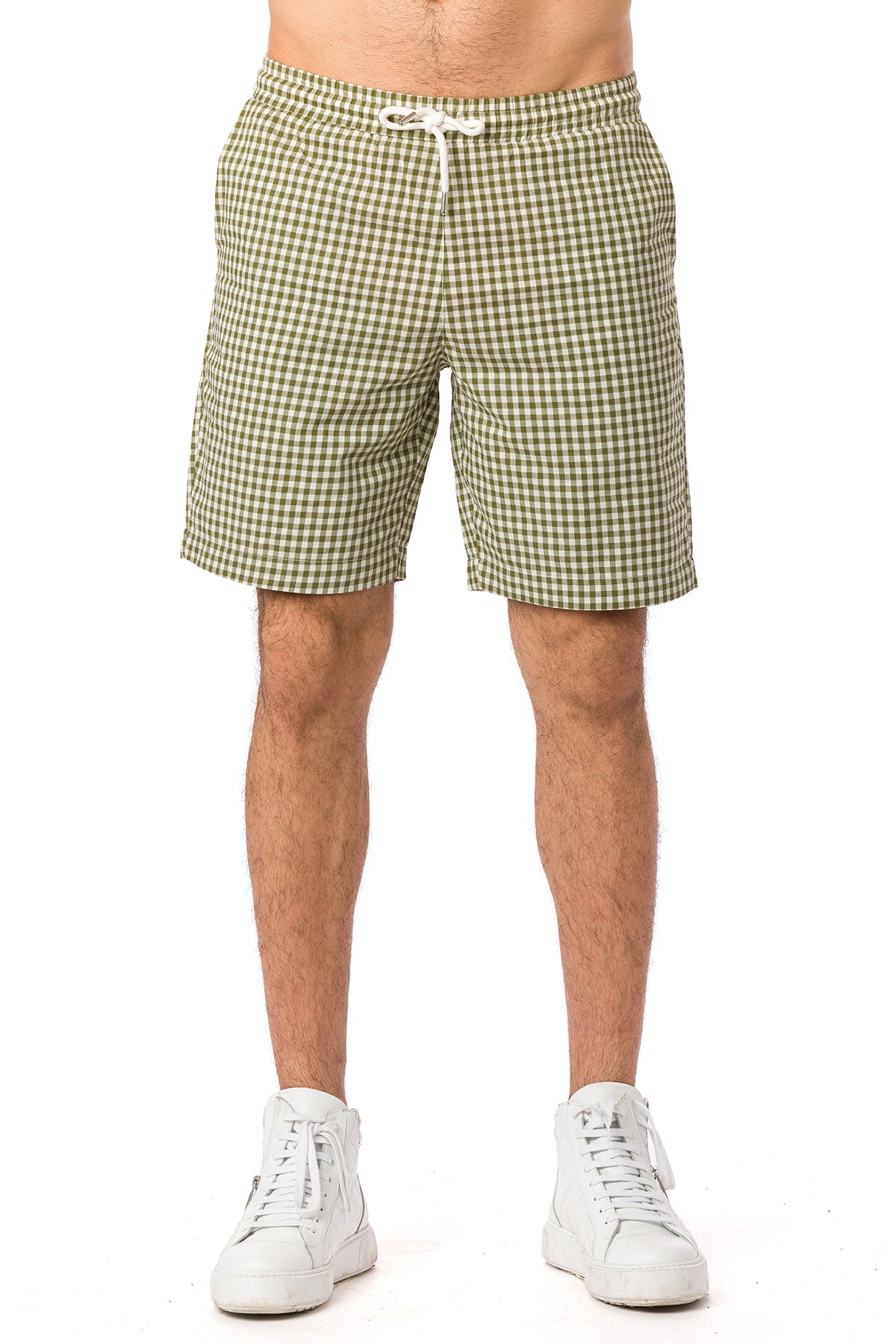 Suvi NYC Men's Checkered Pattern Shorts. Bermuda Casual Summer Cotton