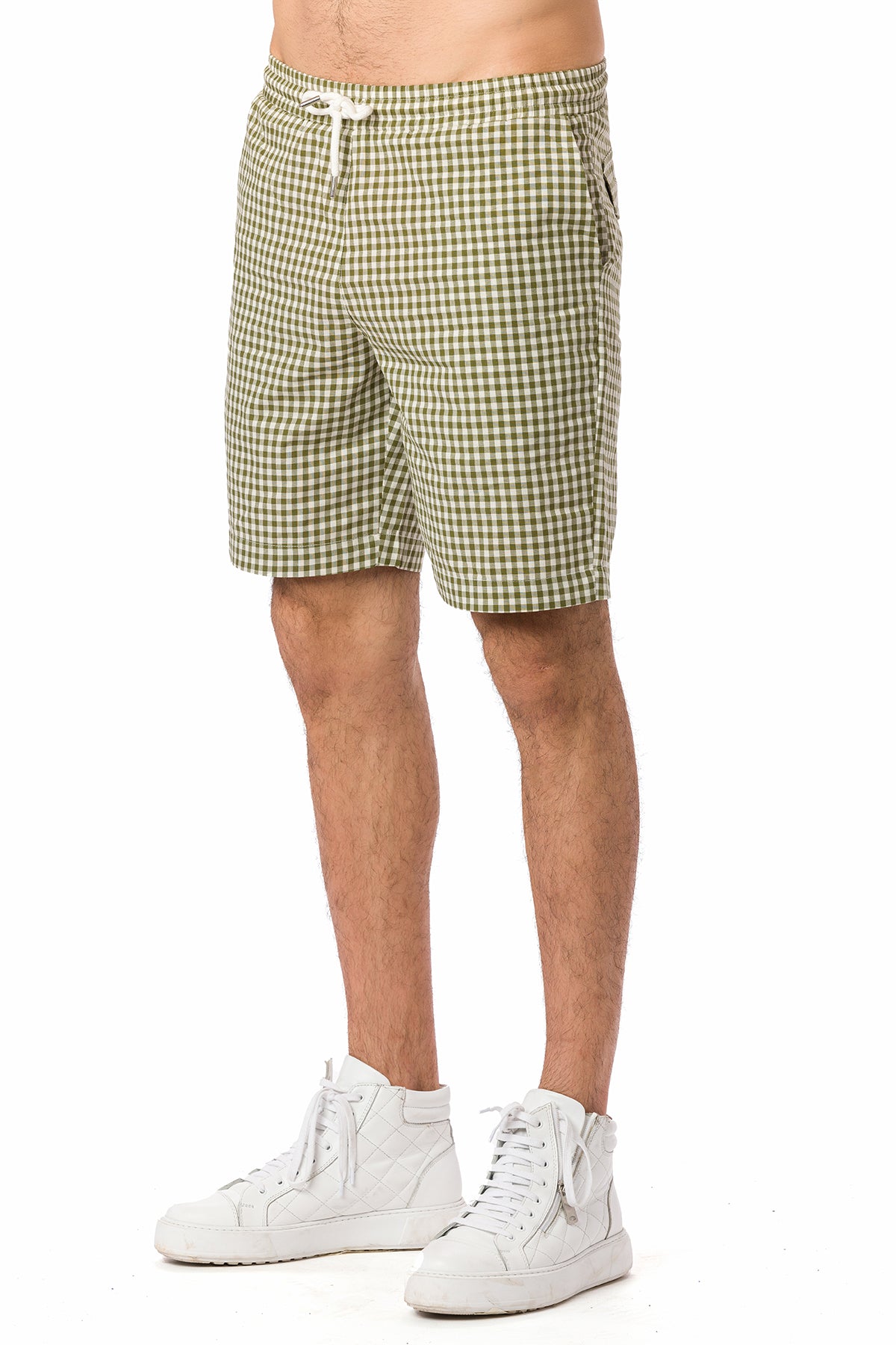 Suvi NYC Men's Checkered Pattern Shorts. Bermuda Casual Summer Cotton