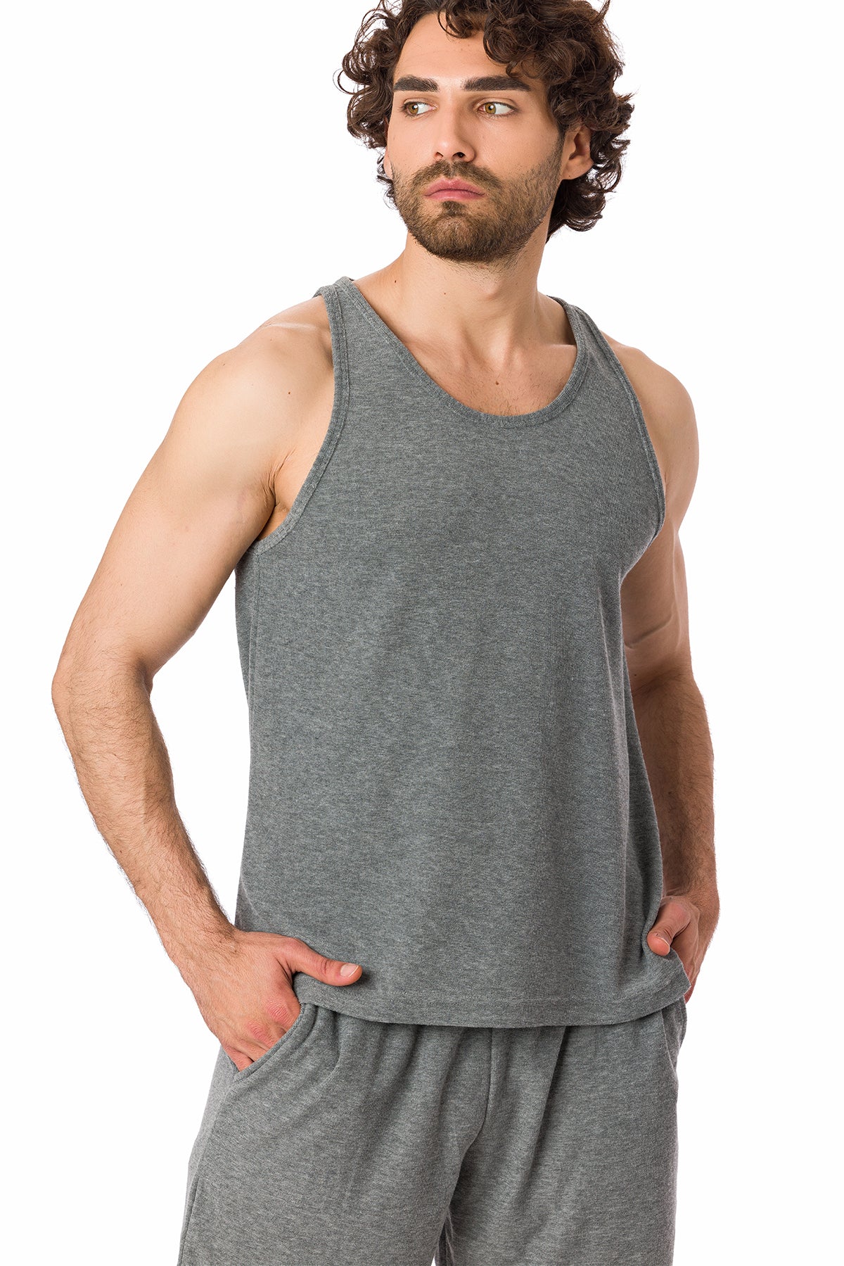 Suvi NYC Men's 2-Set Shorts 100% Turkish Terry cotton 2 Side Pockets Gym. Work Out. Yoga, Fitness. Pajama set.
