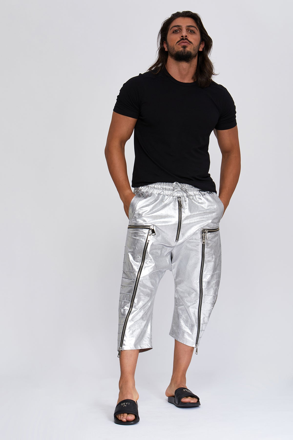 Suvi NYC Men's capri leather pants. Real Turkish leather. Lambskin. Soft. luxurious, high-end pants