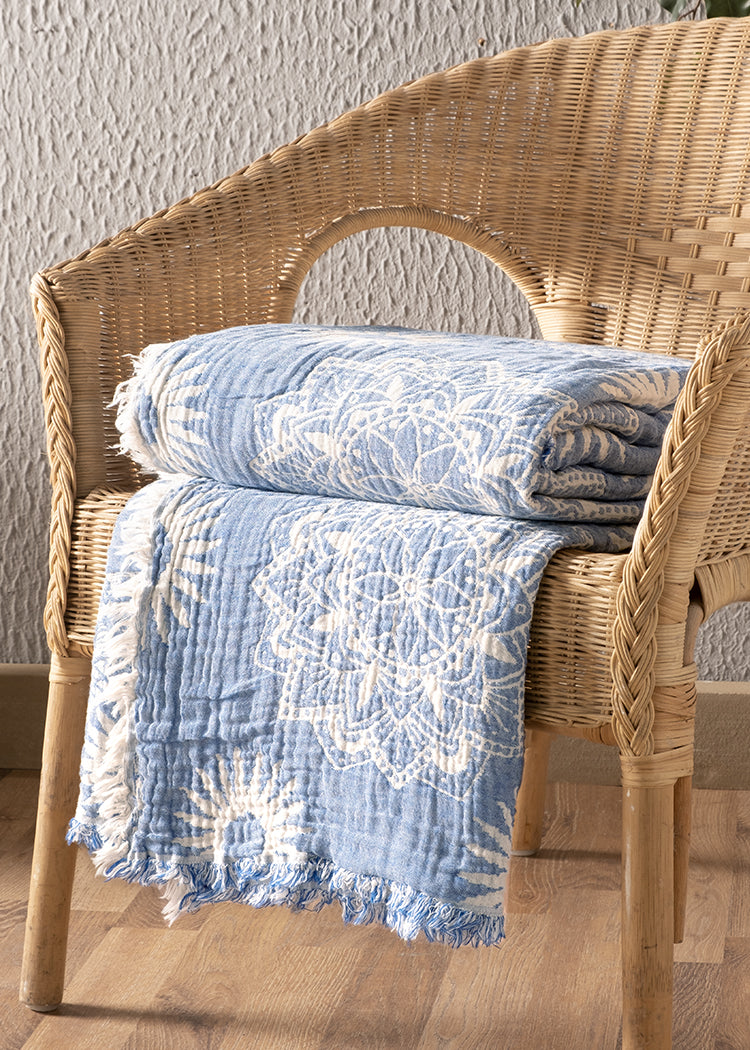Suvi NYC Throw Blanket, 100 % Quality Turkish Cotton, Lightweight Super Soft Warm Blanket Bed Couch, All Seasons, 86X90 Queen Size