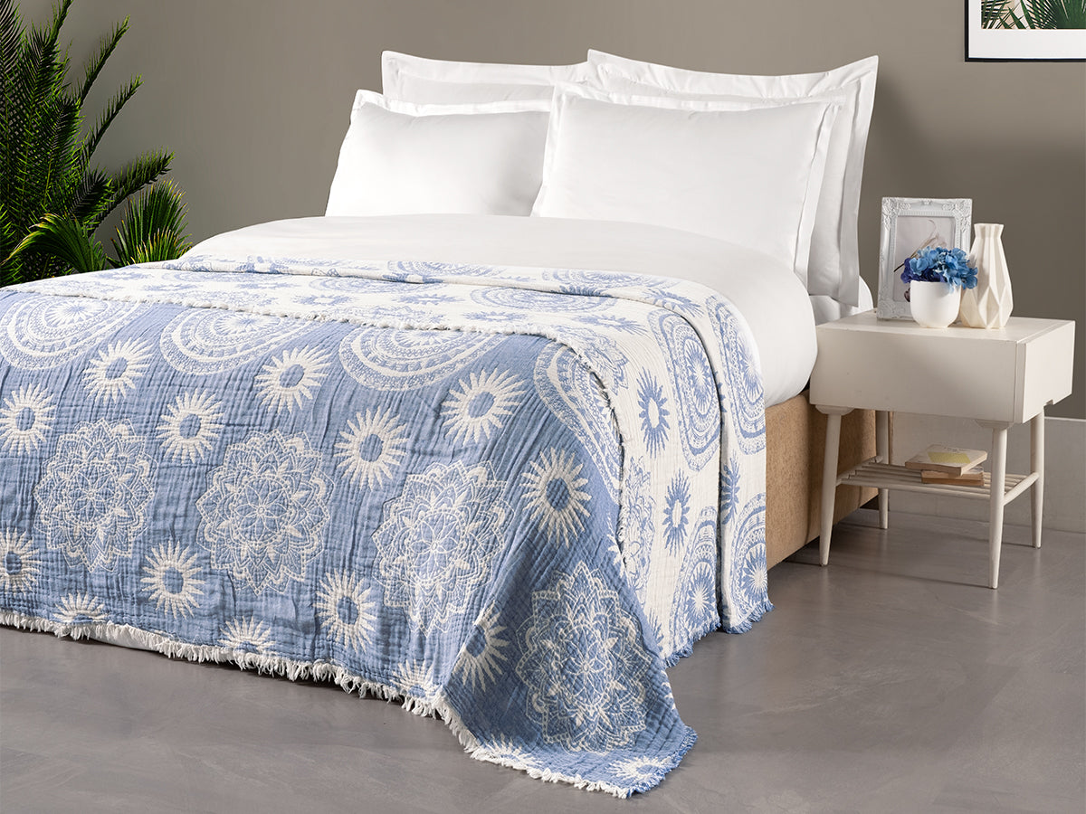Suvi NYC Throw Blanket, 100 % Quality Turkish Cotton, Lightweight Super Soft Warm Blanket Bed Couch, All Seasons, 86X90 Queen Size