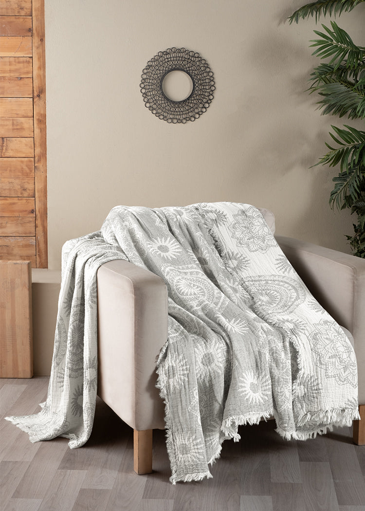 Suvi NYC Throw Blanket, 100 % Quality Turkish Cotton, Lightweight Super Soft Warm Blanket Bed Couch, All Seasons, 86X90 Queen Size