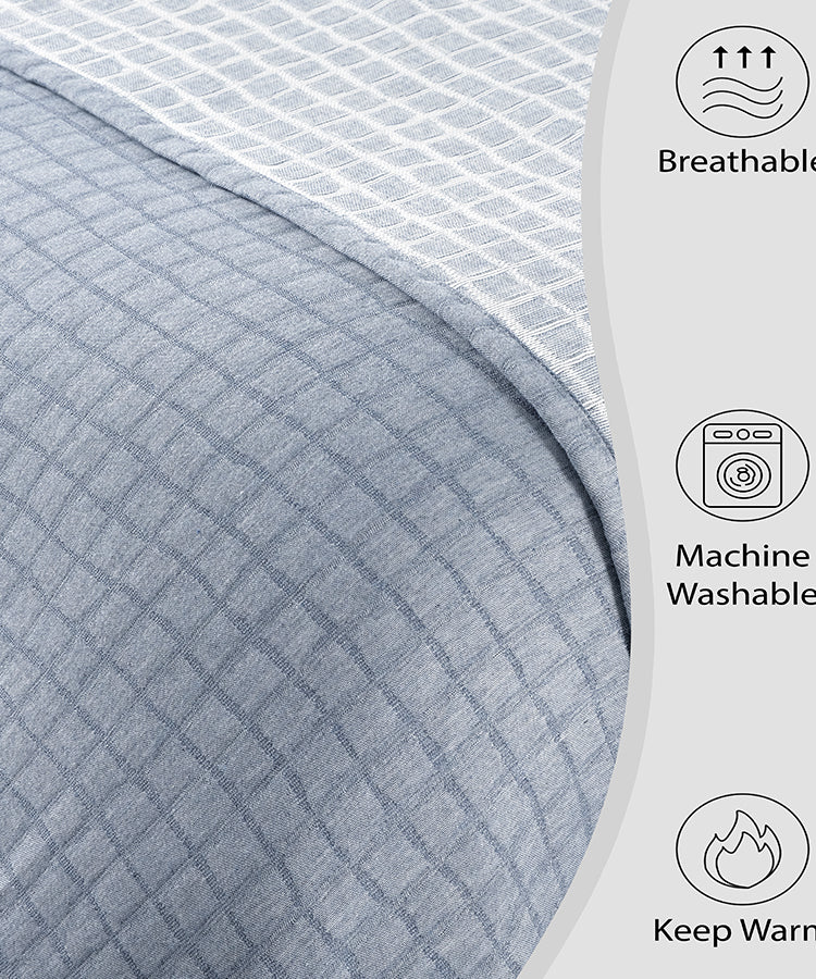 Suvi NYC Plaid Pattern Comfy Throw Blanket, High End Turkish Cotton, Lightweight And Soft Blanket Bed Couch Throw, All Seasons - 78X90 Queen