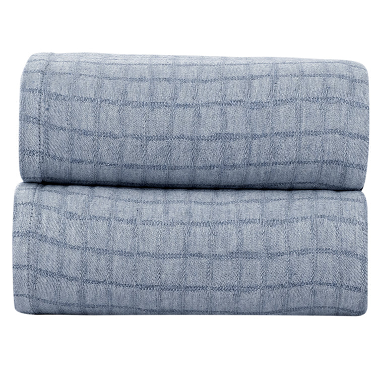 Suvi NYC Plaid Pattern Comfy Throw Blanket, High End Turkish Cotton, Lightweight And Soft Blanket Bed Couch Throw, All Seasons - 78X90 Queen