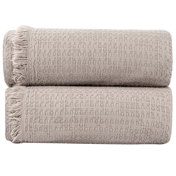 Suvi NYC Waffle Throw Blanket, quality Turkish Cotton, Lightweight Super Soft Warm Blanket Bed Couch, All Seasons, 78X90 Queen Size