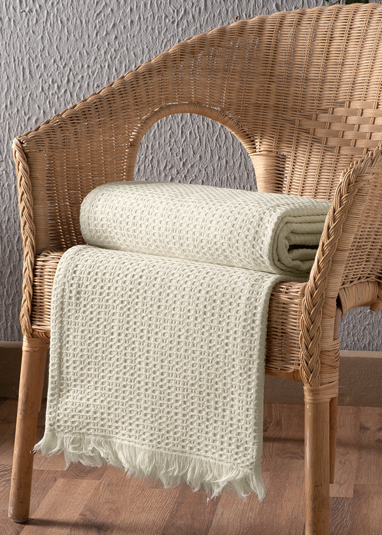 Suvi NYC Waffle Throw Blanket, quality Turkish Cotton, Lightweight Super Soft Warm Blanket Bed Couch, All Seasons, 78X90 Queen Size