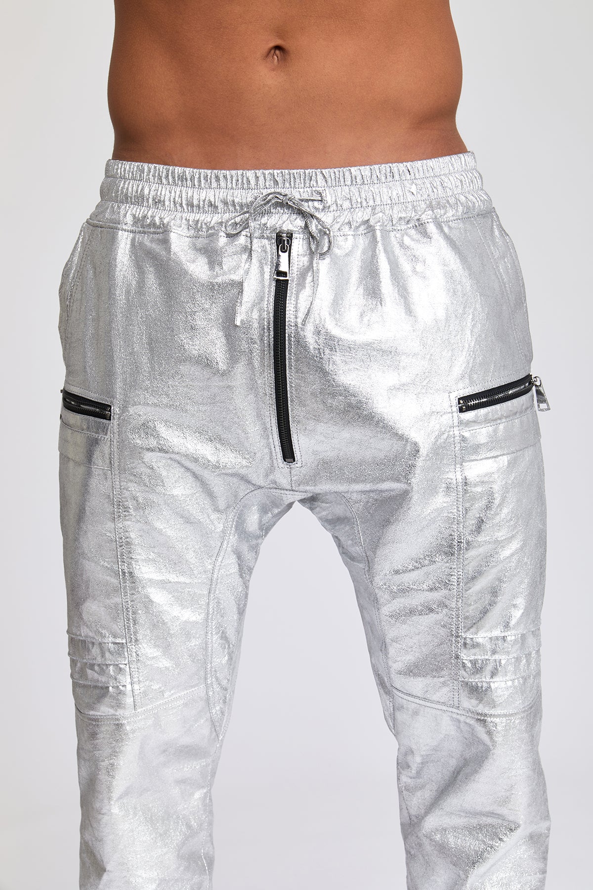 Men's loose fit Leather Pants. 100% High-End Quality Turkish Leather. Lambskin. Cold Weather Essentials. Elastic waistband. Side pockets.