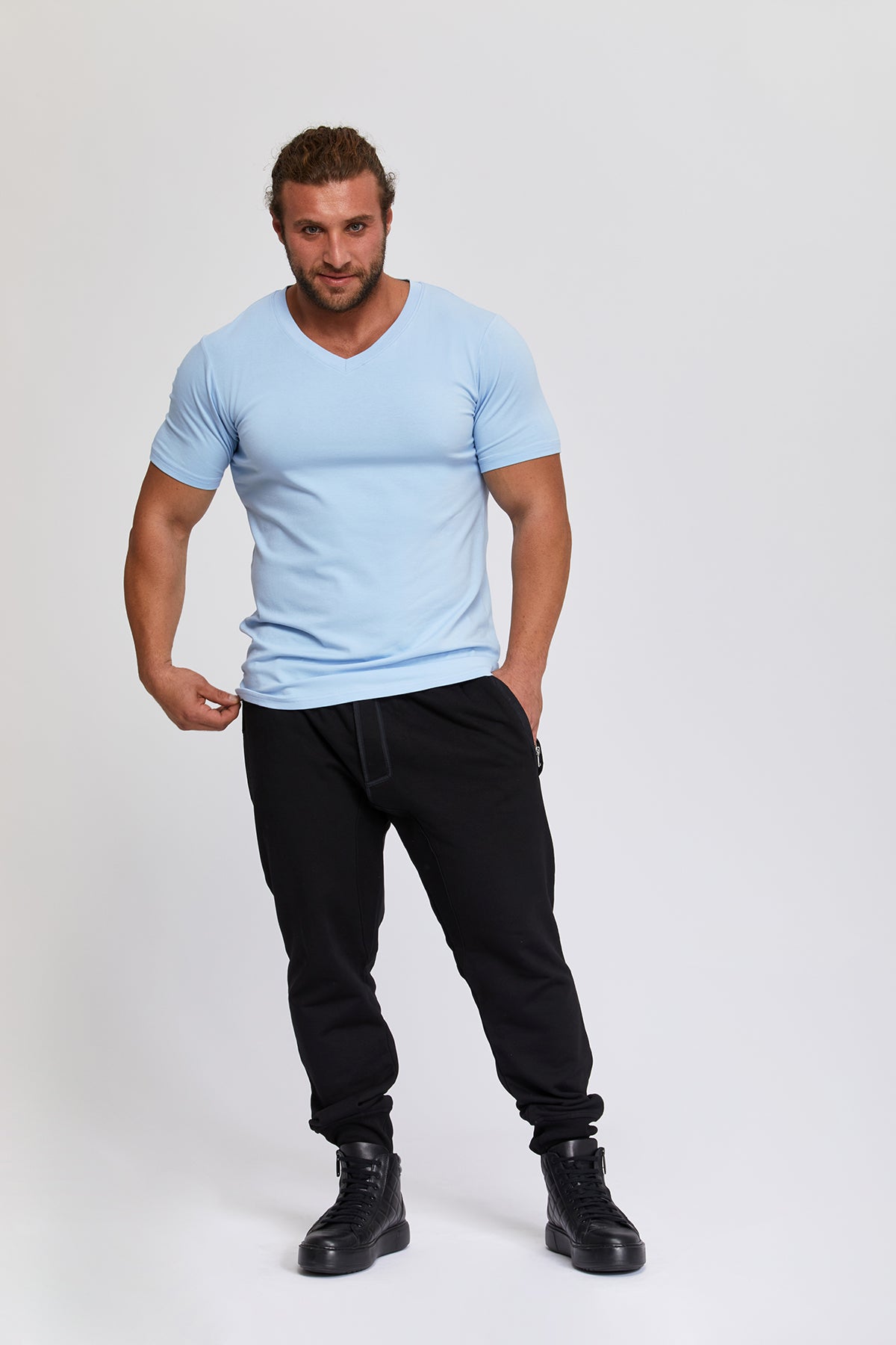Men's contemporary V-Neck t-shirts. 100 % Great Quality Turkish Pima cotton. Luxurious, stylish. HUGE WINTER SALE.