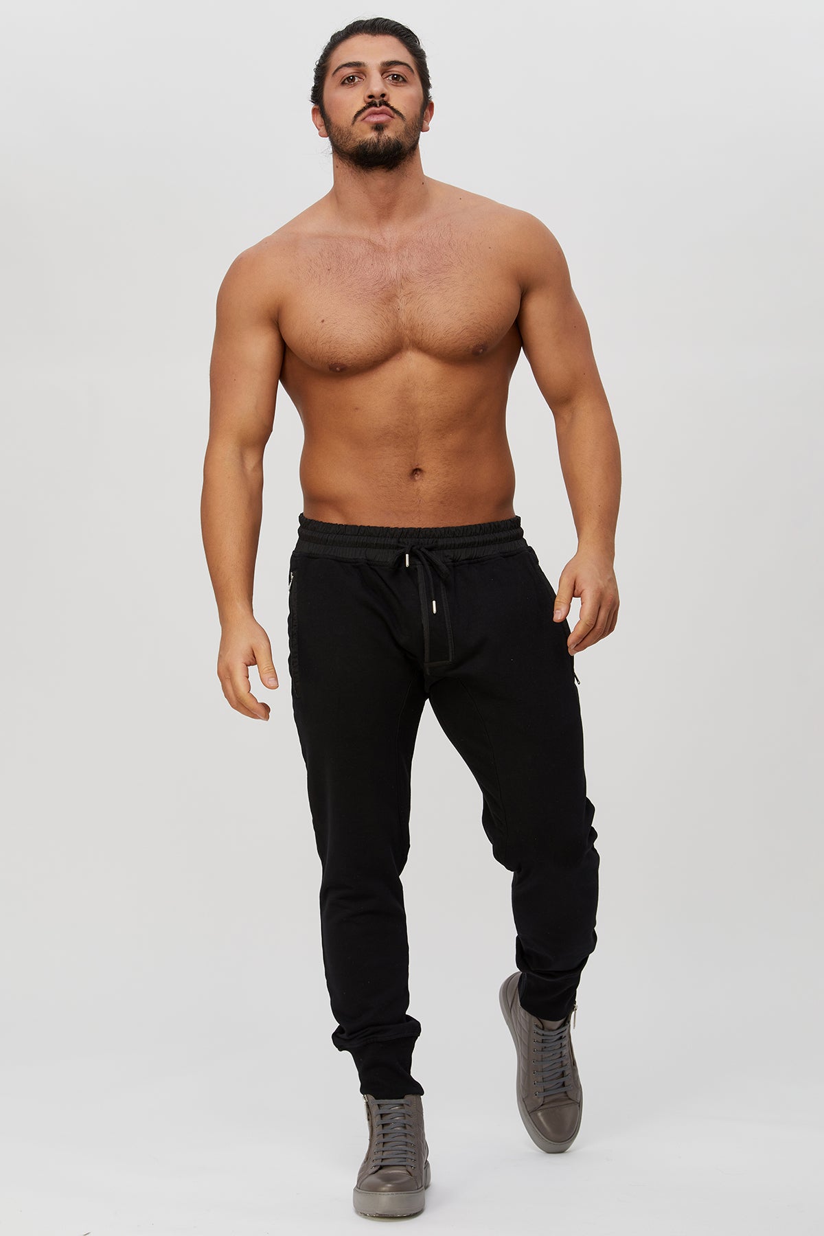 Men's sweatpants - active fleece joggers. 100 % great quality Turkish Pima cotton preshrunk. Zippered pockets. Sports. Gym ,Yoga, Fitness.