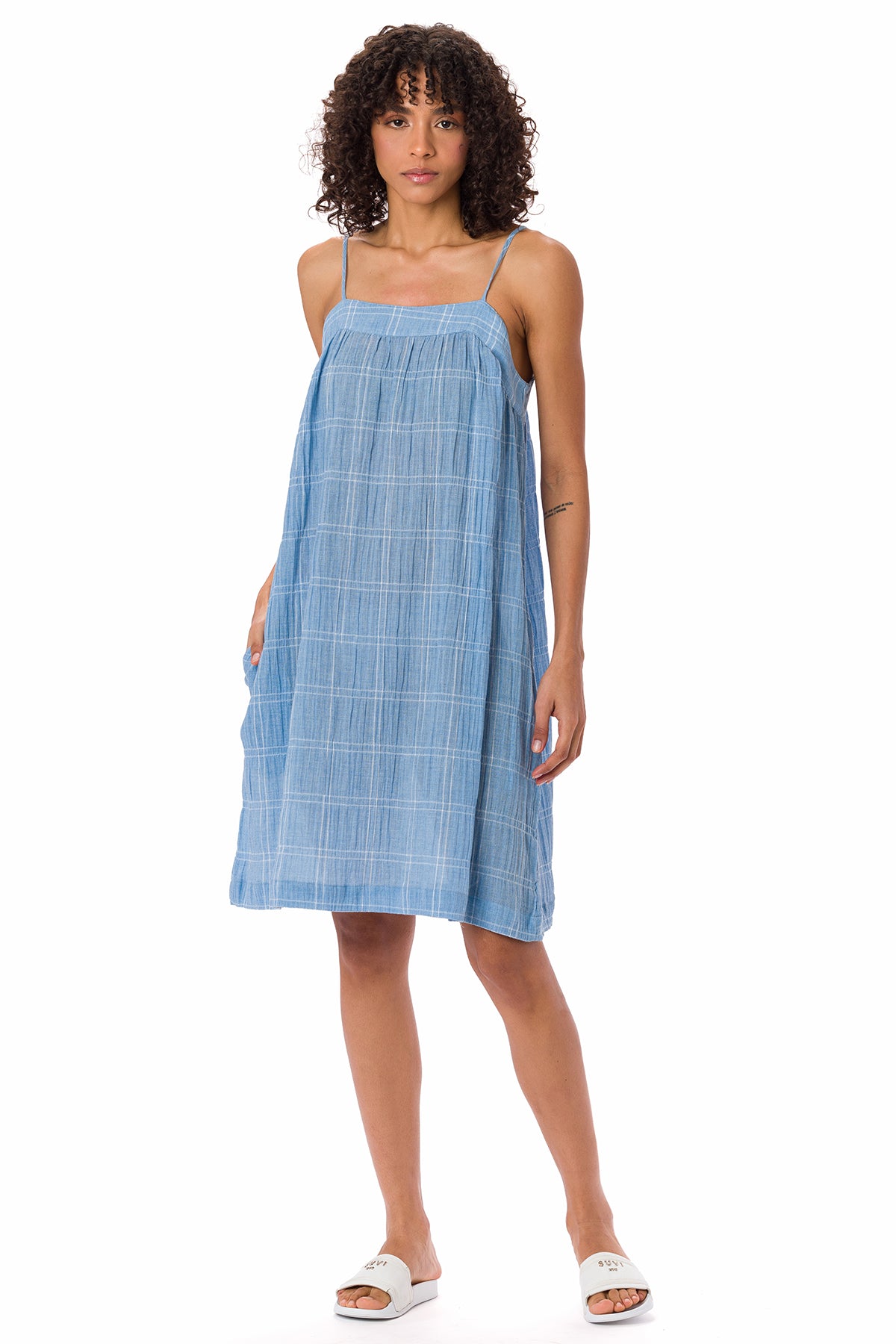 Suvi NYC. Women's summer strap dress. 100% quality Turkish cotton. Perfect for the beach, pools, or casual use. Slightly see-through. 