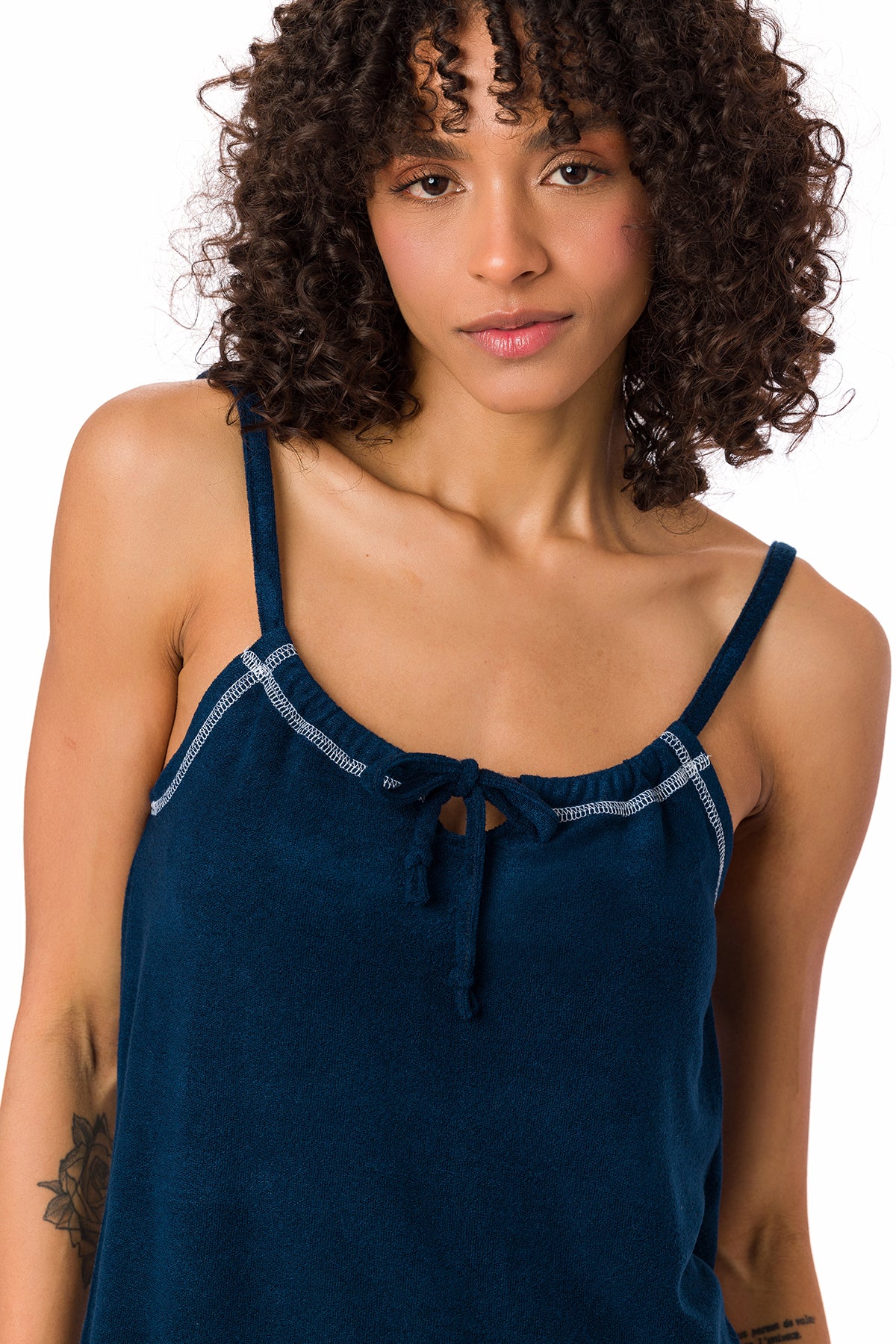 Suvi NYC women's 2-piece short and tank top pajama set . Terry Cotton