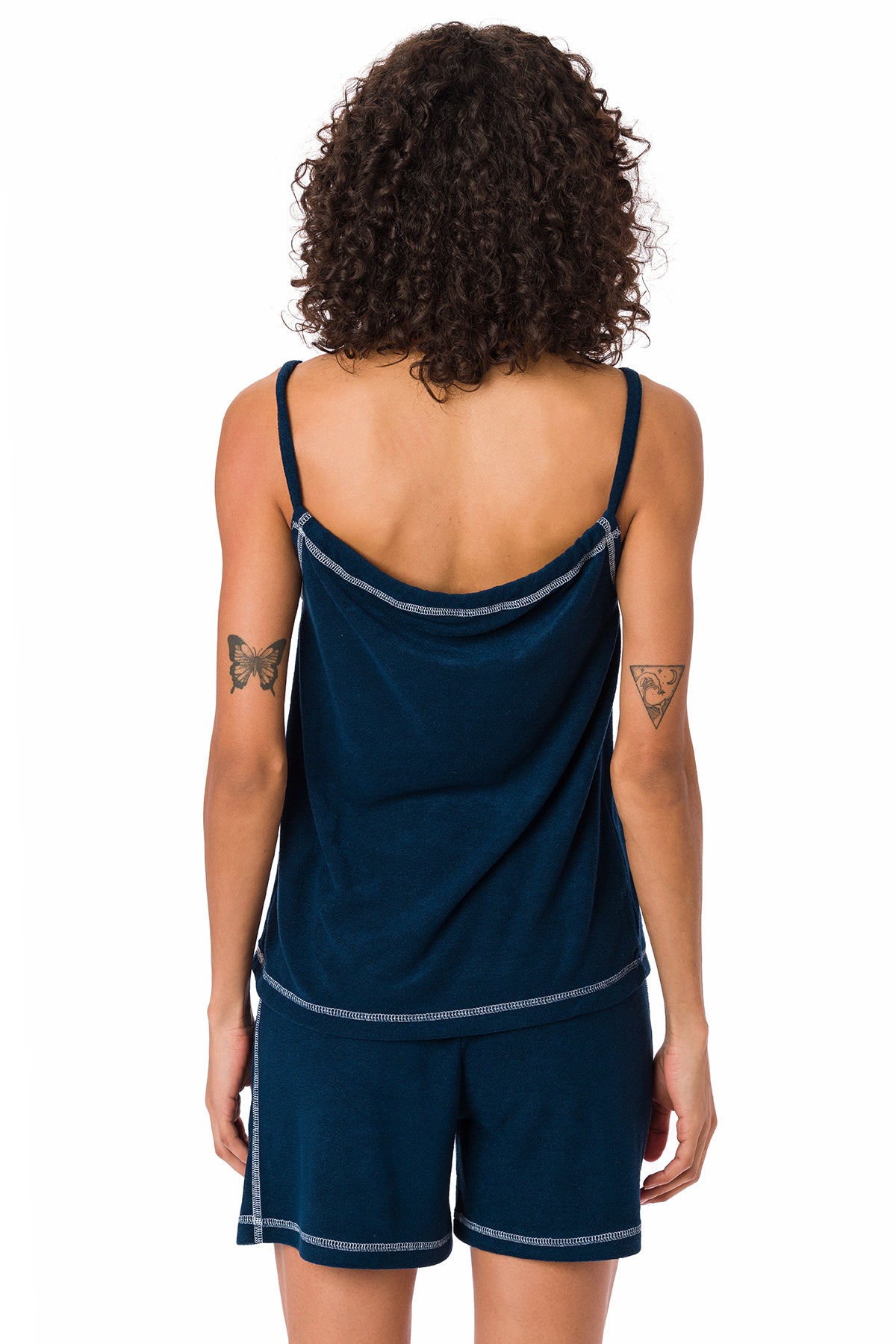 Suvi NYC women's 2-piece short and tank top pajama set . Terry Cotton
