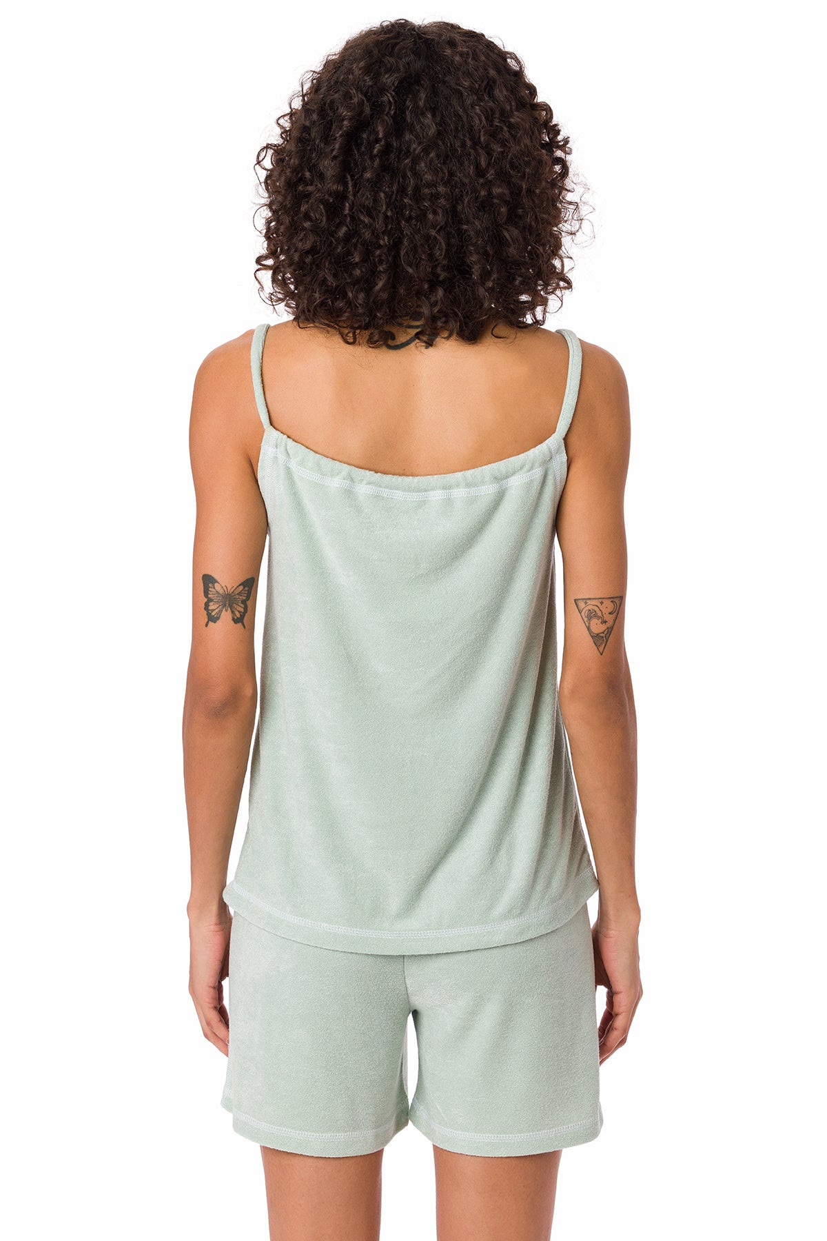 Suvi NYC women's 2-piece short and tank top pajama set . Terry Cotton