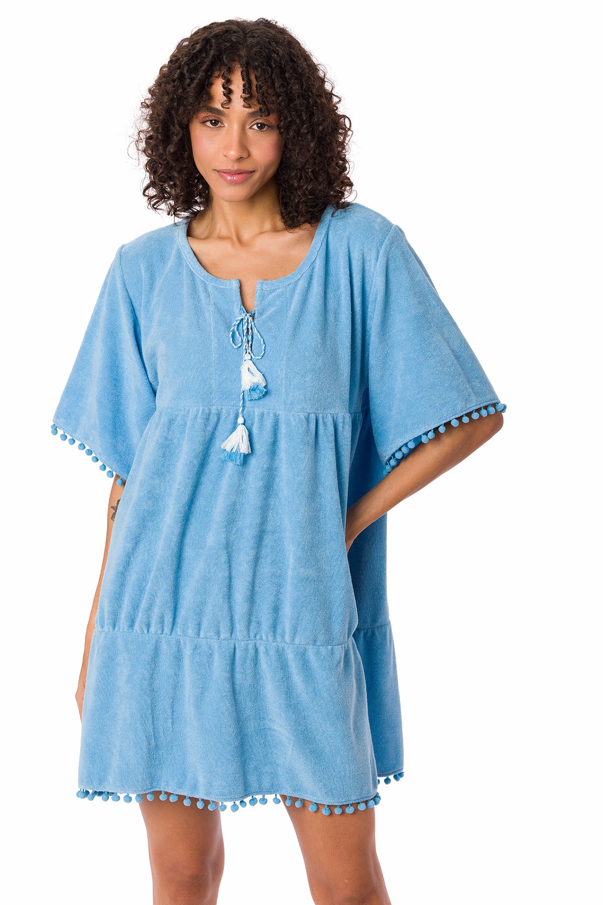 Suvi NYC women's beach-pool dress in Terry cotton Perfect for summer. outdoors or indoors. Large / Blue Suvi NYC women's beach-pool dress in Terry cotton Perfect for summer. outdoors or indoors. Large / Blue