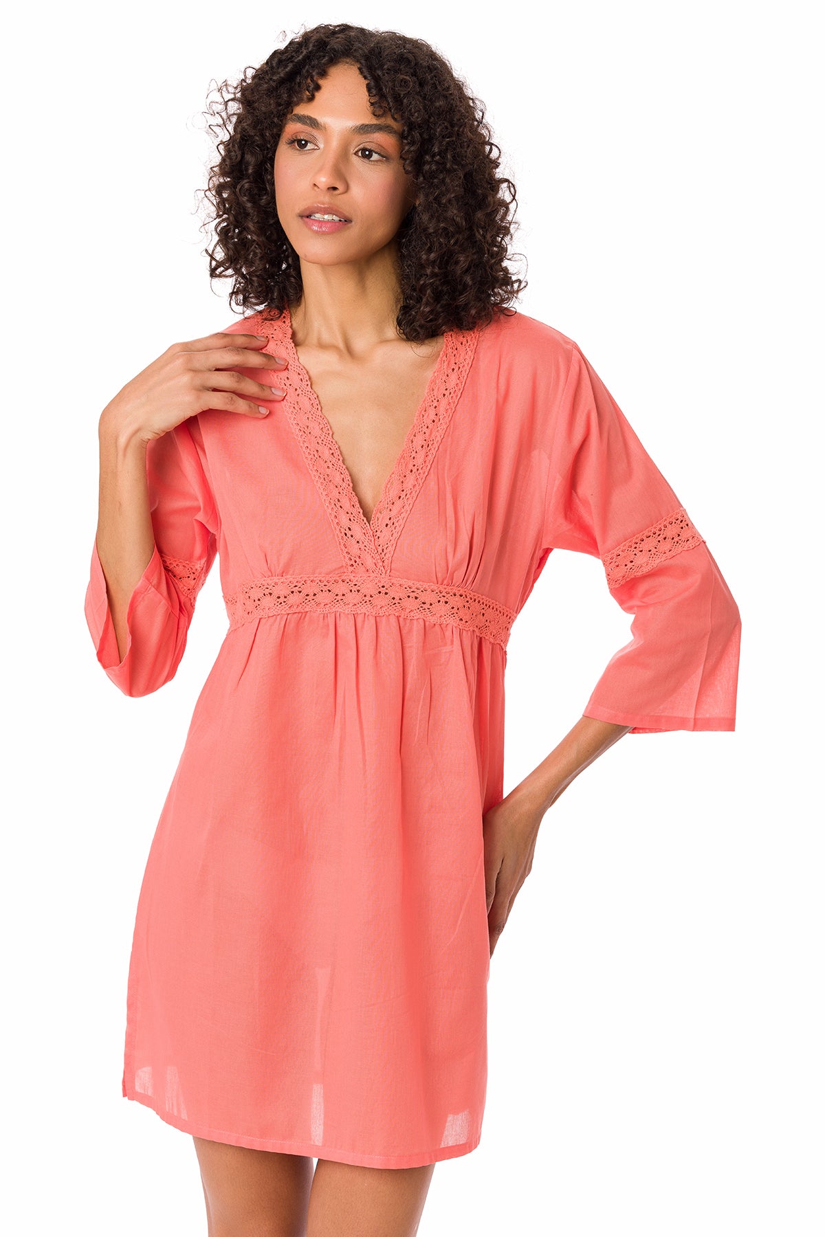Suvi Nyc. Women's Short-Sleeve Summer Dress. 100% Quality Turkish Cotton. Small / Orange