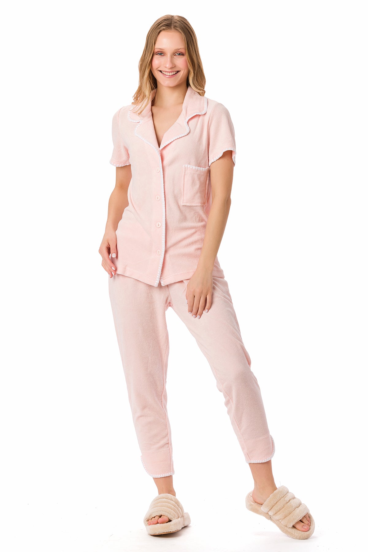 Suvi NYC women's 3-piece short-pants and jacket pajama set . Terry