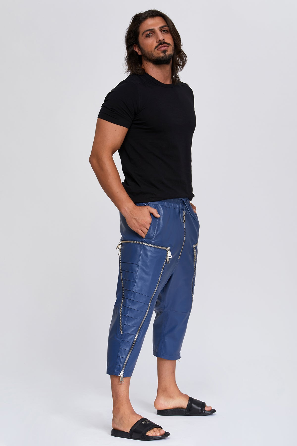 Suvi NYC Men's capri leather pants. Real Turkish leather. Lambskin. Soft. luxurious, high-end pants