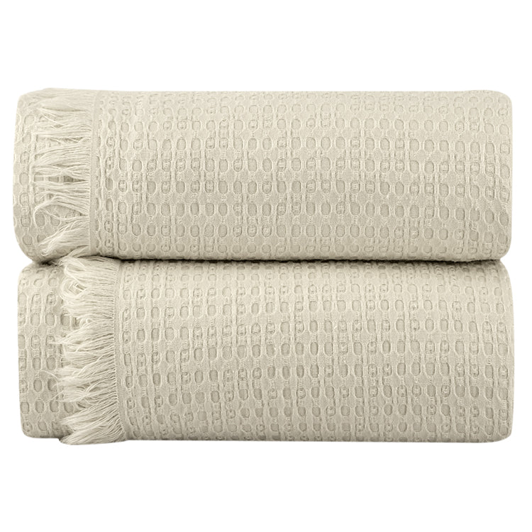 Suvi NYC Waffle Throw Blanket, quality Turkish Cotton, Lightweight Super Soft Warm Blanket Bed Couch, All Seasons, 78X90 Queen Size
