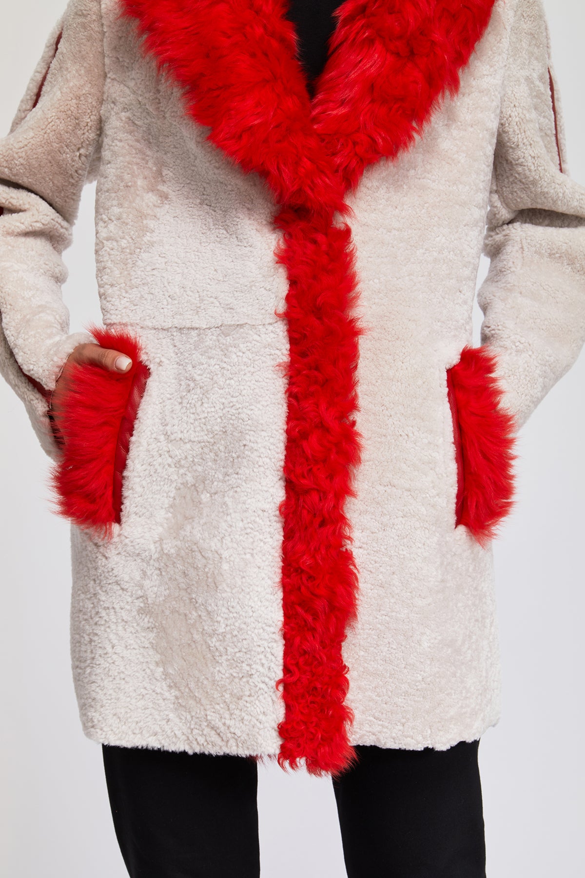 Women's Real Turkish Shearling Winter Coats Leather Stripe  Cold Weather Essentials. Luxurious. Trendy. High End shearlings.